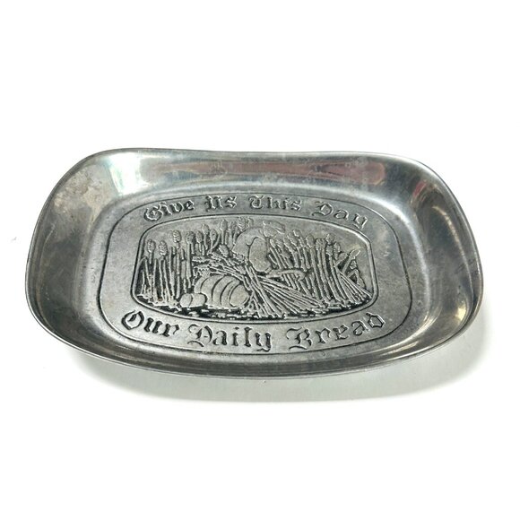 Wilton Armetale Harvest Serving Dish Give Us This Day Our Daily Bread WRP Penn - Picture 1 of 10